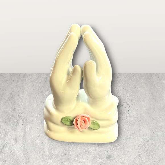 Vintage Lot/5 Praying Hands Ceramic Bundle/5 Centerpiece Craft - Picture 10 of 15